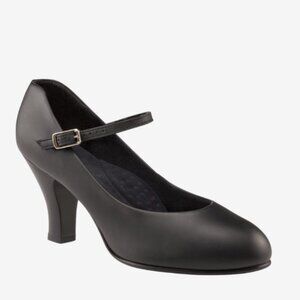 Capezio 3" THEATRICAL FOOTLIGHT black leather shoes 6